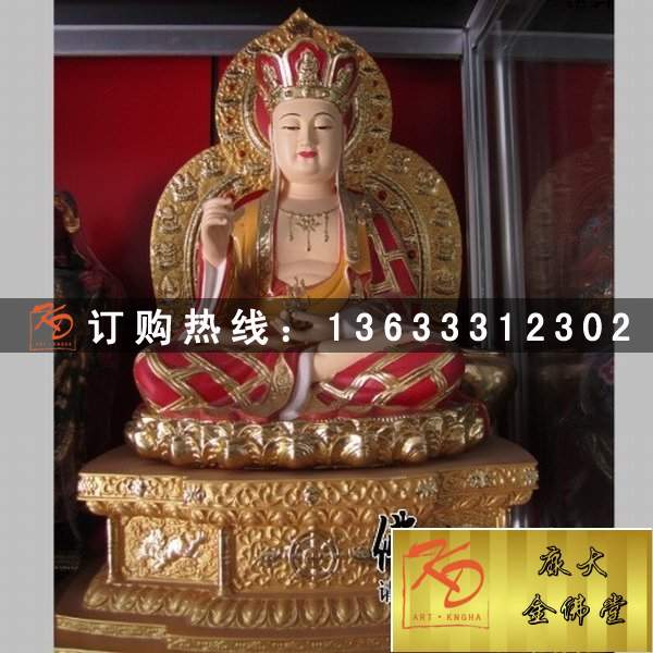 玻璃钢三宝佛 玻璃钢寺庙大型彩绘佛像雕塑厂