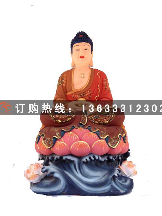玻璃钢三宝佛 玻璃钢彩绘佛像工艺寺庙大型佛像雕塑厂