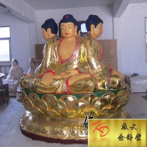 玻璃钢三宝佛厂家 玻璃钢三宝佛佛像定做厂家