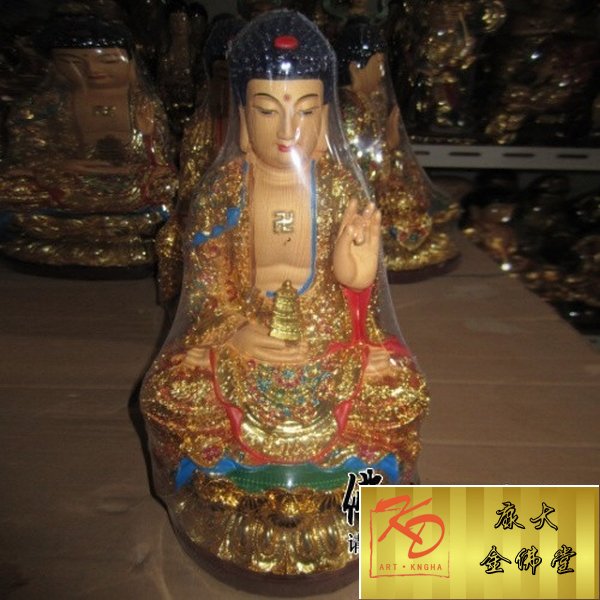 玻璃钢药师佛 铸铜佛像 佛堂寺庙供奉玻璃钢贴金三宝佛雕塑