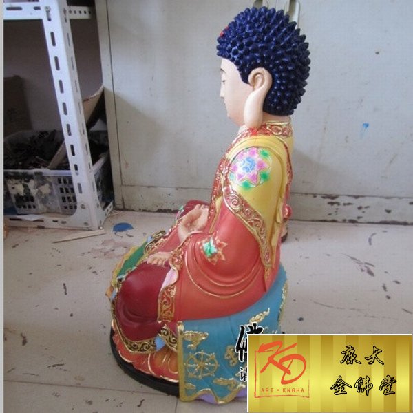 玻璃钢彩绘三宝佛三世佛 弥勒佛地藏王 定做彩绘贴金玻璃钢铜像雕塑