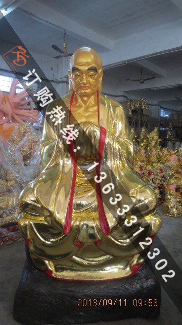 玻璃钢彩绘佛像厂家生产 玻璃钢十八罗汉佛 伏虎罗汉达摩罗汉罗汉彩绘佛像雕塑