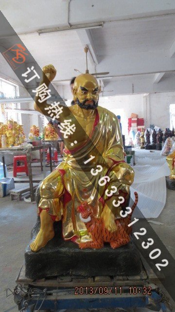 玻璃钢彩绘佛像雕塑罗汉堂十八罗汉佛像 玻璃钢彩绘十八罗汉尊者佛像