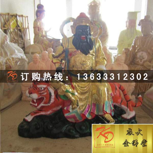 玻璃钢彩绘神像雕塑 玻璃钢彩绘文武财神雕塑厂家