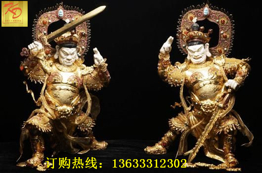 四大天王玻璃钢佛像 大型寺庙供奉2.6米四大金刚护法玻璃钢神像