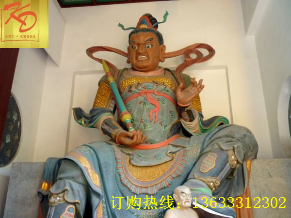 定做铜佛像哼哈二将 玻璃钢彩绘佛像守门神镇宅雕塑摆件
