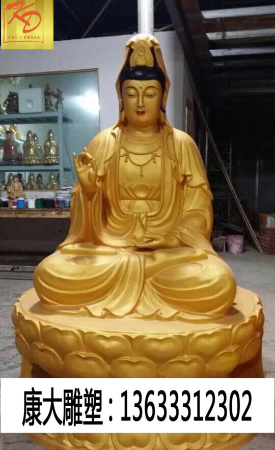 户外大型玻璃钢佛像雕塑石雕观音菩萨雕像寺院铸铜千手观音雕塑厂家
