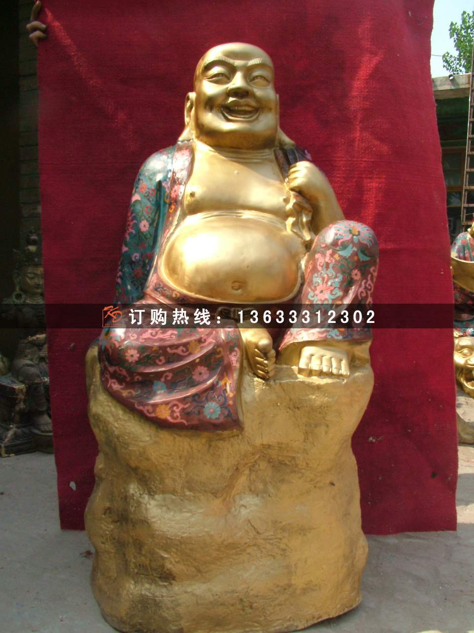 玻璃钢彩绘贴金佛像雕塑厂家定制 泥像玻璃钢佛像雕塑