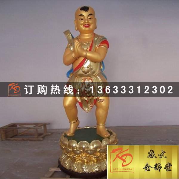 玻璃钢观音弟子三宝佛 铜雕生漆脱胎木雕树脂玻璃钢阿弥陀释迦牟尼雕塑