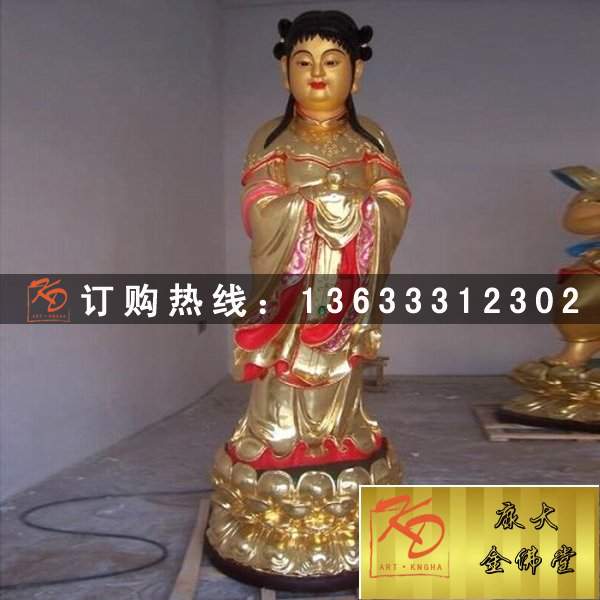 玻璃钢观音一佛二弟子佛像制造厂家 玻璃钢彩绘佛像雕塑