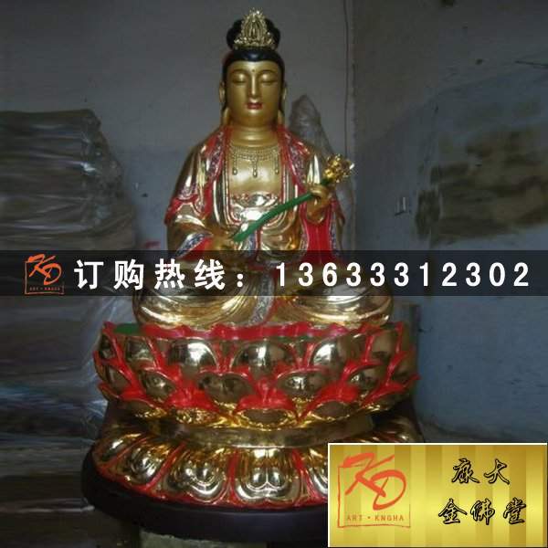 定制2m贴金彩绘观音树脂玻璃钢塑像 玻璃钢佛像雕塑厂家