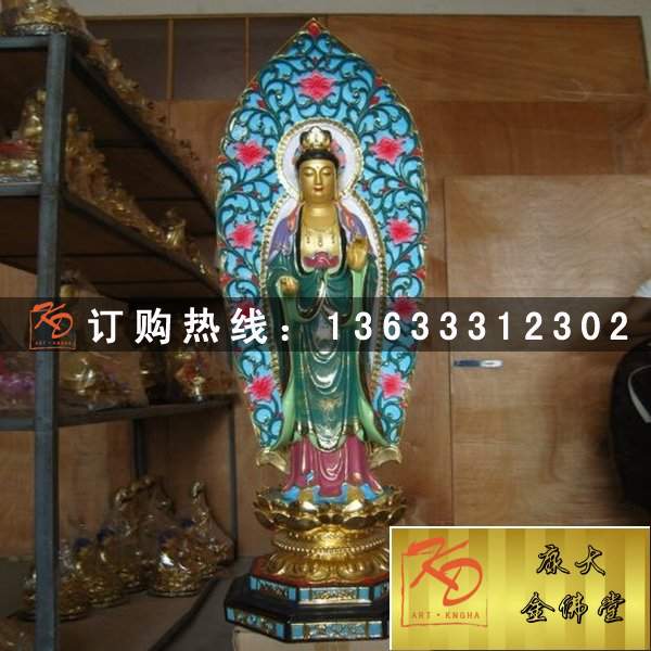 供应玻璃钢观音菩萨彩绘佛像 专业定制玻璃钢诸天神佛雕塑厂家