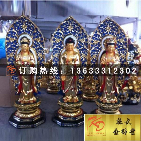 玻璃钢彩绘如来佛像定制 大型寺庙玻璃钢彩绘佛像雕塑