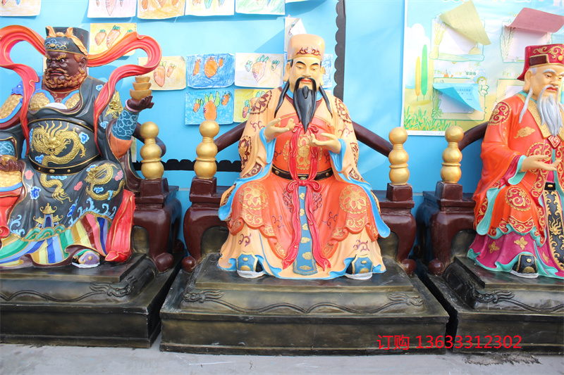 彩绘关公神像批发厂家 五路财神 树脂玻璃钢佛像大全