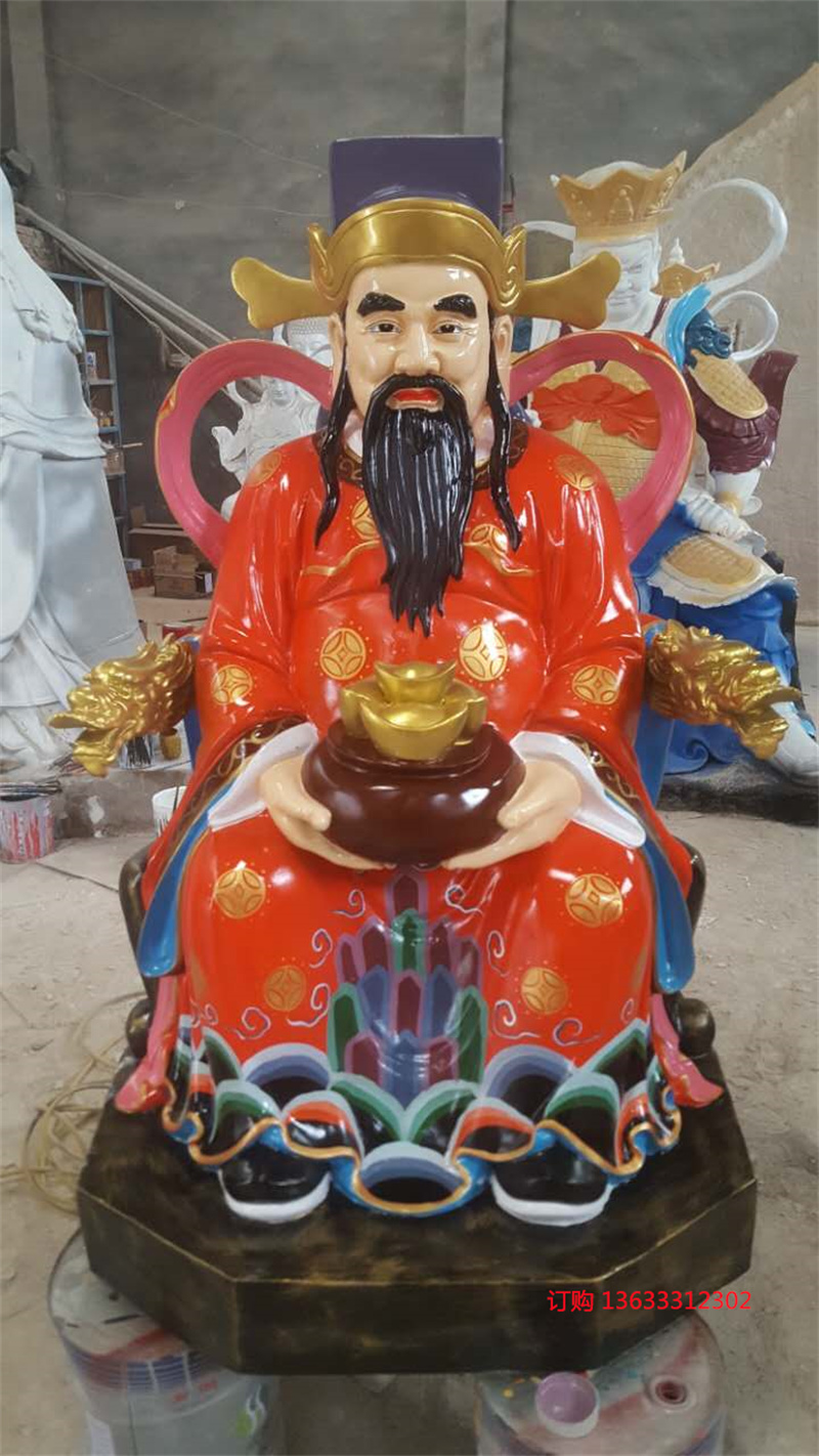 雕塑工艺厂玻璃钢塑像文财神比干佛像 财神爷像定做