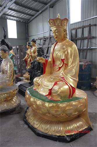 玻璃钢地藏王菩萨铸铜定制 铜雕佛像神像制造商玻璃钢彩绘