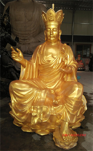 玻璃钢彩绘地藏王雕塑 玻璃钢地藏王菩萨雕塑厂家