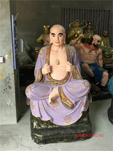 大型玻璃钢十八罗汉雕塑 铜雕寺庙铜佛像雕塑