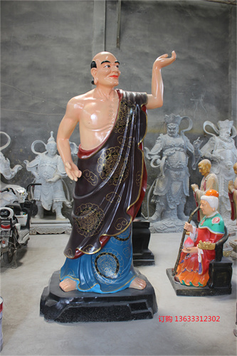 玻璃钢木雕十八罗汉佛像雕塑 寺庙十八罗汉雕像