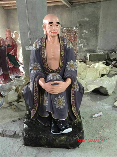 生产十八罗汉厂家 玻璃钢佛像雕塑彩绘贴金十八罗汉