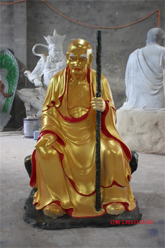 玻璃钢树脂雕塑十八罗汉像 寺庙大型铸铜玻璃钢佛像定做