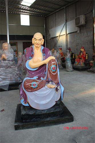 十八罗汉佛像　寺庙玻璃钢十八罗汉雕塑厂家