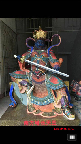 玻璃钢四大金刚天神护法门神彩绘 四大天王佛像像站像雕塑