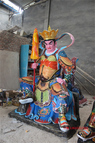 玻璃钢四大天王雕塑　寺庙彩绘四大金刚 玻璃钢佛像雕塑