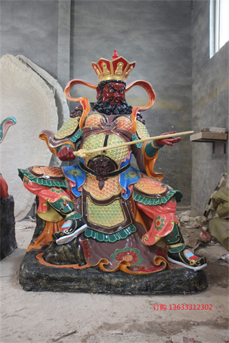 玻璃钢四大天王彩绘雕塑 玻璃钢四大天王雕塑专业制作厂家