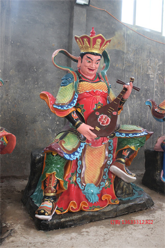 彩绘四大天王 玻璃钢四大金刚护法天王神像玻璃钢佛像定制