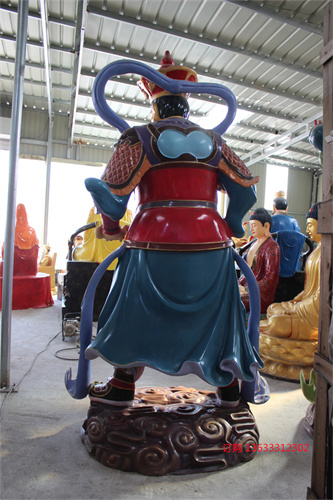 玻璃钢四大天王彩绘雕塑 彩绘四大天王雕塑专业制作厂家
