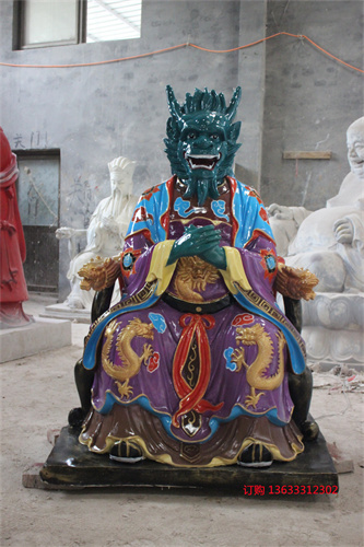 玻璃钢四海龙王佛像厂家 白龙爷神像雕塑厂家