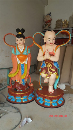 玻璃钢观音菩萨 寺庙贴金千手观世音 玻璃钢佛像供应
