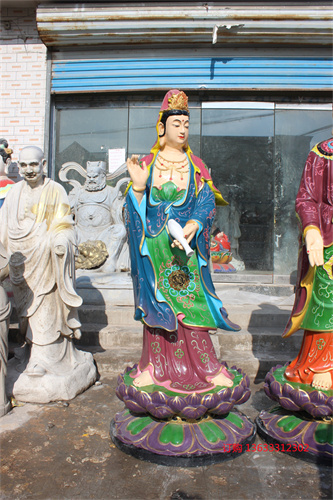 大型贴金玻璃钢西方三圣　玻璃钢雕塑佛像厂家