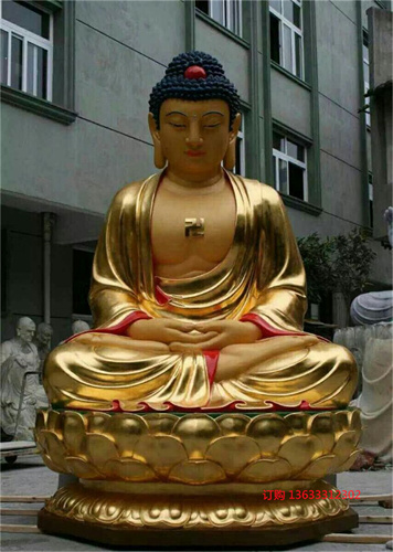 佛堂寺庙玻璃钢三世佛春秋关公彩绘贴金佛像雕塑定制