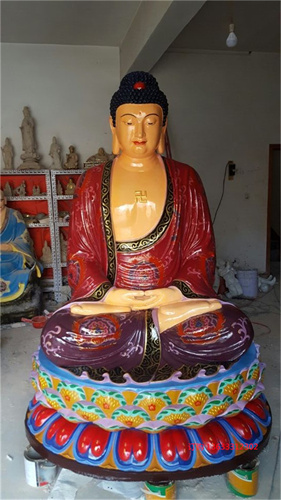 药师佛玻璃钢 佛堂寺庙供奉贴金三宝佛