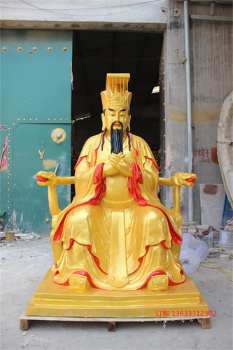 玻璃钢贴金彩绘玉帝 王母雕塑 大型供奉玻璃钢神像雕塑