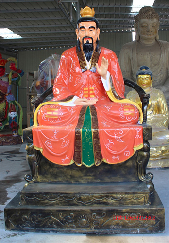 玻璃钢贴金 三清神像厂家 道德天尊雕塑 三清道祖雕塑