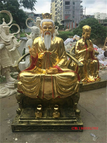 玻璃钢三清道祖塑像传统彩塑风格道德天尊神像玻璃钢雕塑厂