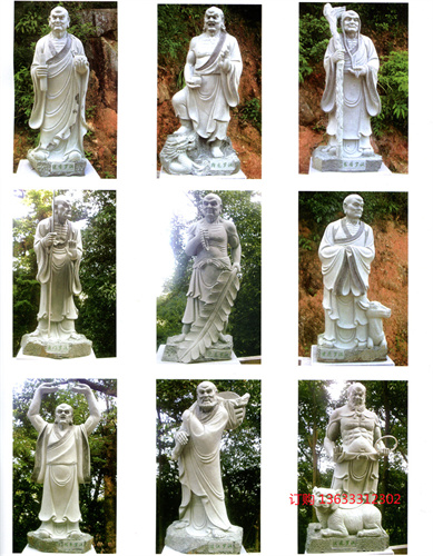 石雕四大天王雕塑寺庙佛像风水雷电哼哈二将韦陀菩萨十八罗汉