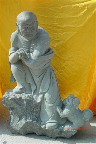 石雕十八罗汉雕像 花岗岩人物圆雕 十八罗汉天王石材雕刻定制加工