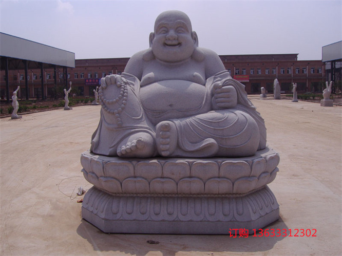 石雕弥勒大肚和尚 花岗岩弥勒佛雕塑 寺院摆件