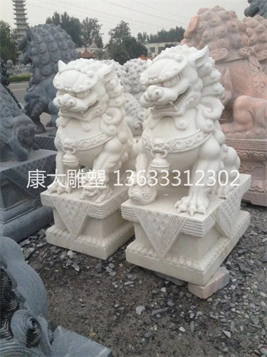 园林古建室外墙面石雕动物 广场石狮子摆件 线条细致立体雕塑