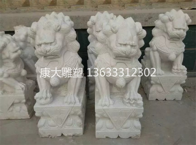 古建景区石雕动物雕塑 户外大理石石狮子 造型大方可定制