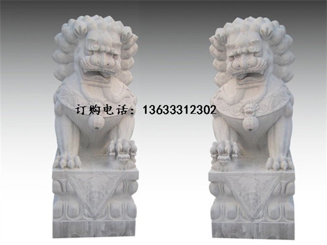 石雕狮子 庭院别墅门口 传统石雕狮子工艺雕刻 可设计定制