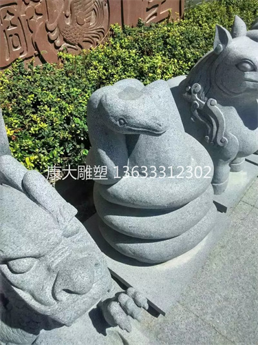 公园景区汉白玉大理石石雕十二生肖动物雕塑定制