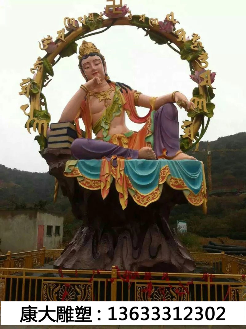 户外大型玻璃钢佛像雕塑石雕观音菩萨雕像寺院铸铜千手观音模型
