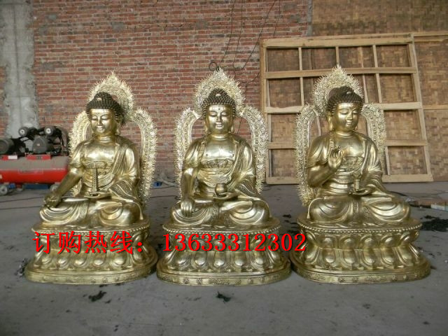 厂家定制玻璃钢彩绘三世佛观音佛像 玻璃钢寺庙南海观音雕塑