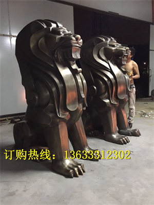 大型铸铜动物雕塑 狮子牛 城市公园地标性铸铜动物雕塑摆件厂家