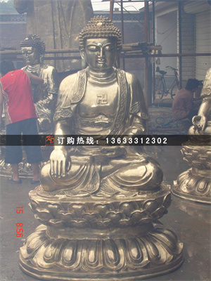 定制大型寺庙佛像铸铜雕塑 贴金文殊普贤雕塑定做